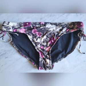 Converse Swim Floral Bikini Bottom Black Pink Small